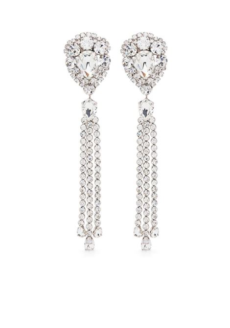 Silver crystal-embellished drop earrings - women ALESSANDRA RICH | FABA3059J00040001
