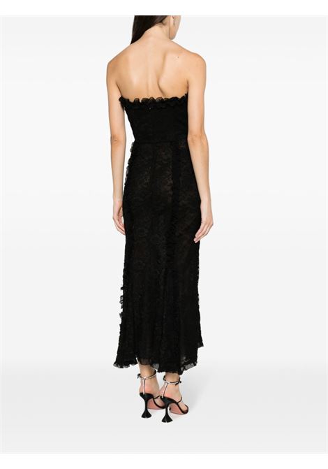 Black bow-embellished lace midi dress - women  ALESSANDRA RICH | FABX3504P41650900