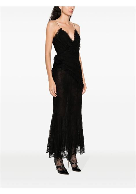 Black floral-appliqu? lace maxi dress - women  ALESSANDRA RICH | FABX3512P41730900