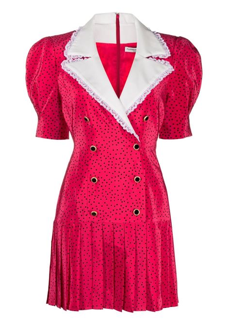 Fuchsia polka-dot pleated dress - women  ALESSANDRA RICH | FABX3573F41281787