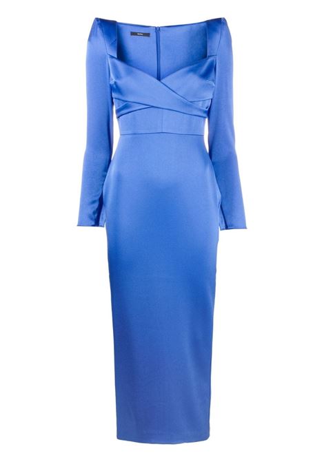Blue Linden satin midi dress - women  ALEX PERRY | D1116BLBLL