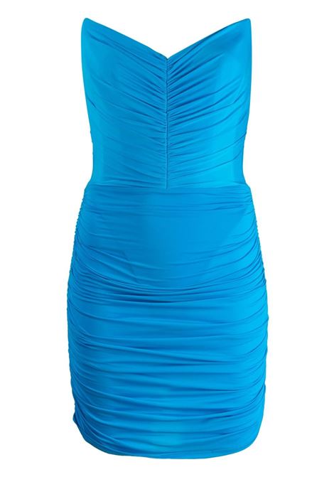Blue ruched strapless minidress - women  ALEX PERRY | D1128BL