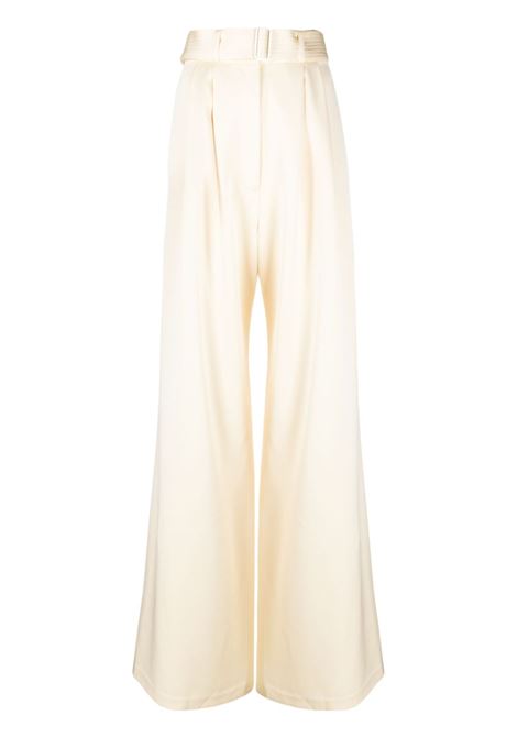 Cream belted palazzo trousers -women  ALEX PERRY | P071CRM