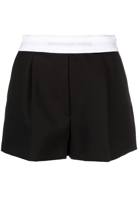 Shorts con logo in marrone - donna ALEXANDER WANG | Shorts | 1WC3234080902