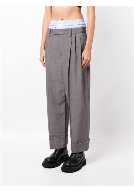 Pantaloni sartoriali con logo in grigio - donna ALEXANDER WANG | 1WC3234615020