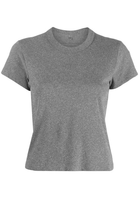 T-shirt con applicazione logo in grigio - donna ALEXANDER WANG | 4CC3231416079
