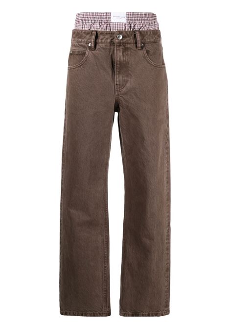Jeans dritti con design a strati in marrone - donna ALEXANDER WANG | 4DC3234604901