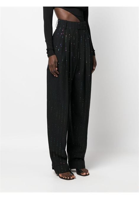 Pantaloni a vita alta con paillettes in nero - donna ALEXANDRE VAUTHIER | 233PA1650BLKMLT