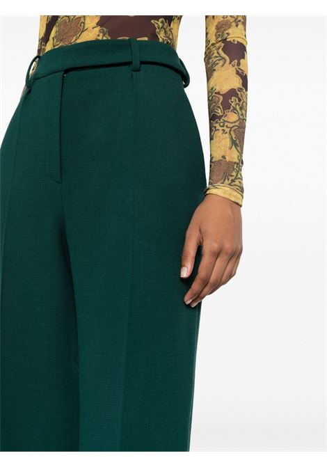 Pantaloni a vita alta con motivo pied-de-poule in verde - donna ALEXANDRE VAUTHIER | 233PA1952CYPRSSGRN