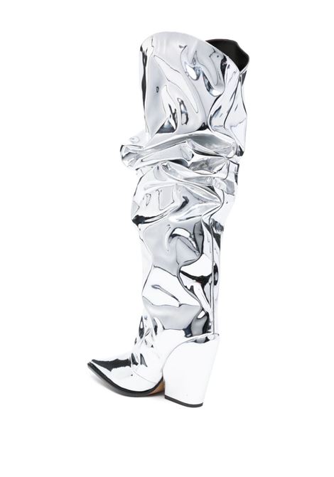 Silver Avi 110mm metallic knee-high boots - women ALEXANDRE VAUTHIER | AVI3809003