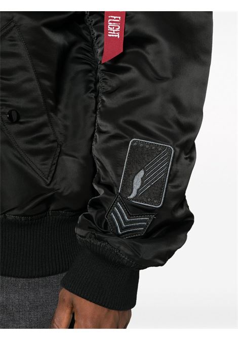 Black patch-detail satin-finish bomber jacket - men  ALPHA INDUSTRIES | 138104515