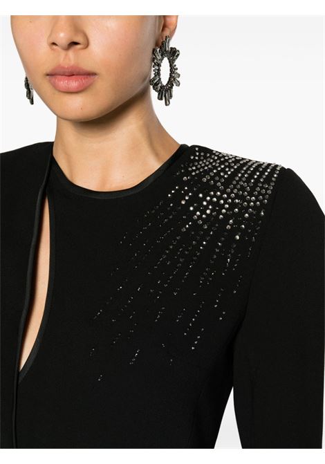 Black rhinestone-embellished cut out dress - women AMEN | ACW23403009