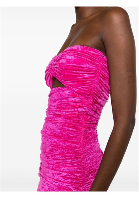 Fuchsia ruched cut-out strapless minidress - women  AMEN | HMW23401033