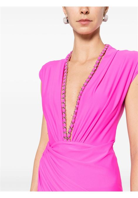 Pink chain-link embellished minidress - women AMEN | HMW23435073