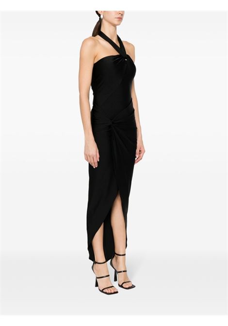 Black knot-detail halterneck maxi dress - women AMEN | HMW23503009