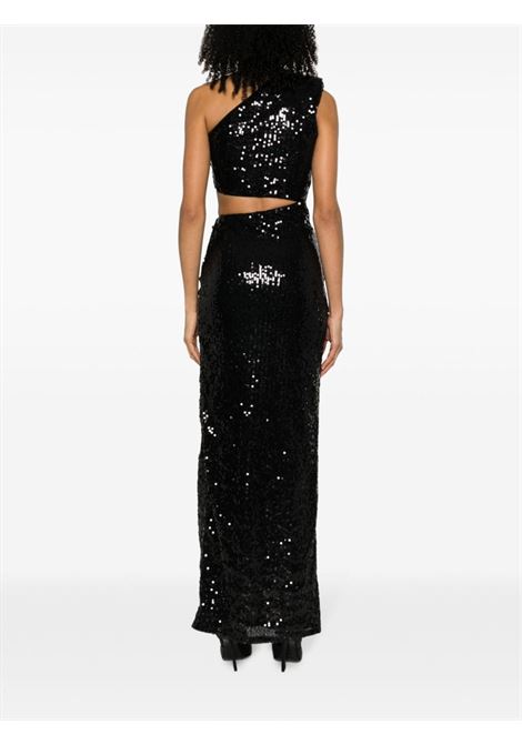 Black sequinned cut-out maxi dress - women AMEN | HMW23512009