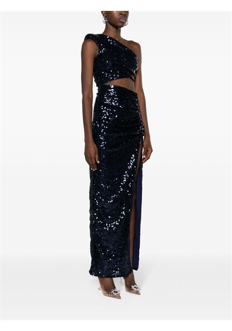 Blue sequinned cut-out maxi dress - women AMEN | HMW23512450