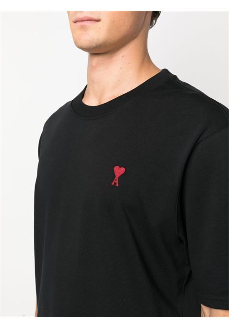 T-shirt con ricamo in nero - unisex AMI PARIS | BFUTS005726001