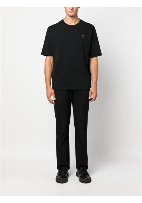 T-shirt con ricamo in nero - unisex AMI PARIS | BFUTS005726001