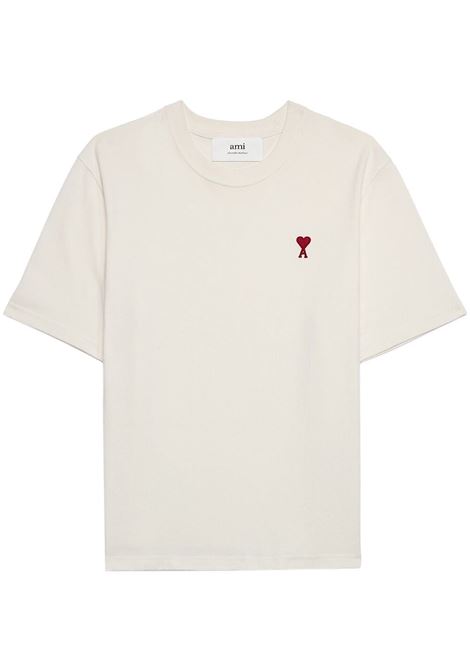 White logo-embroidered T-shirt - unisex AMI PARIS | BFUTS005726100