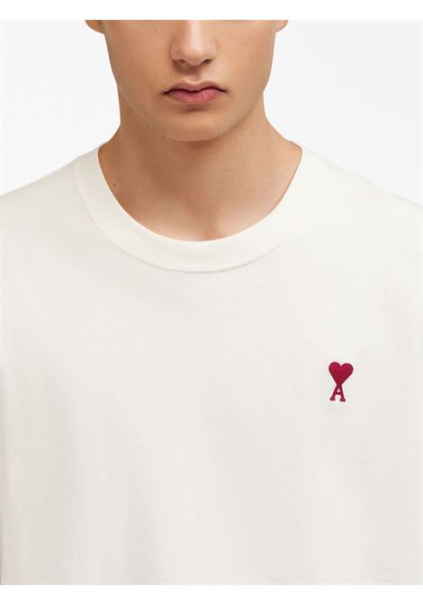 White logo-embroidered T-shirt - unisex AMI PARIS | BFUTS005726100