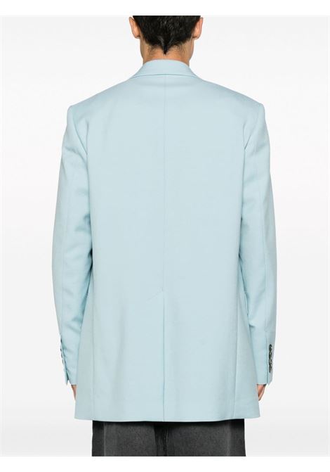 Light blue long-sleeved single-breasted blazer - men  AMI PARIS | HBV301WV0026468