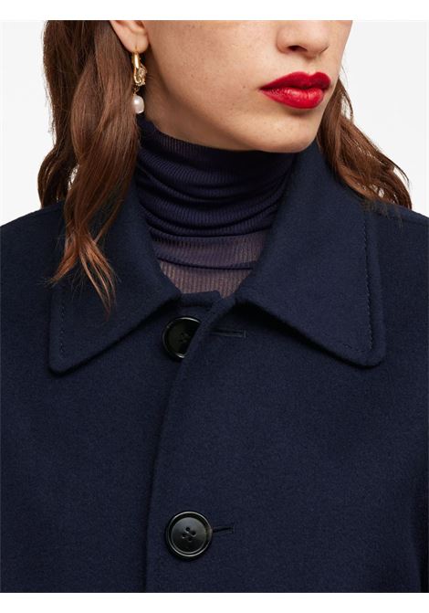 Blue pointed-collar buttoned jacket - unisex AMI PARIS | UJK212WV0022430