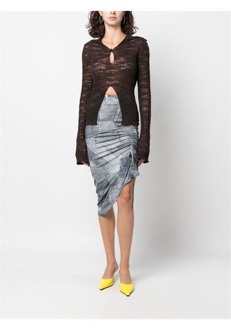 Black drawstring high-waist skirt - women  ANDERSSON BELL | APA652WBLK