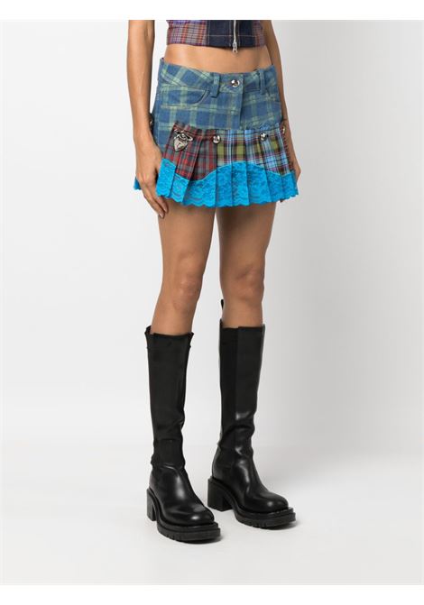 Multicolored tartan pleated miniskirt - women ANDERSSON BELL | APA659WBLCHCK