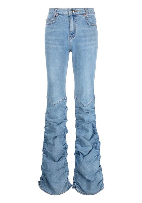 Light blue ruched flared jeans - women  ANDERSSON BELL | APA667WWASBL