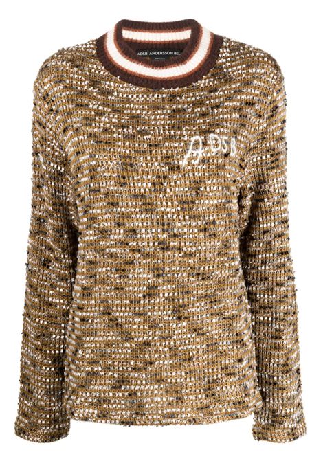 Brown logo-embroidered mock-neck jumper - women  ANDERSSON BELL | ATB1033MBRWN