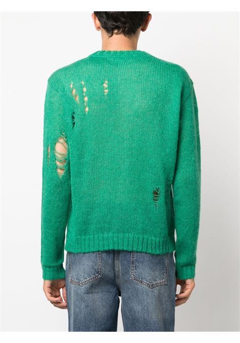 Green distressed-effect jumper - men  ANDERSSON BELL | ATB1038MGRN