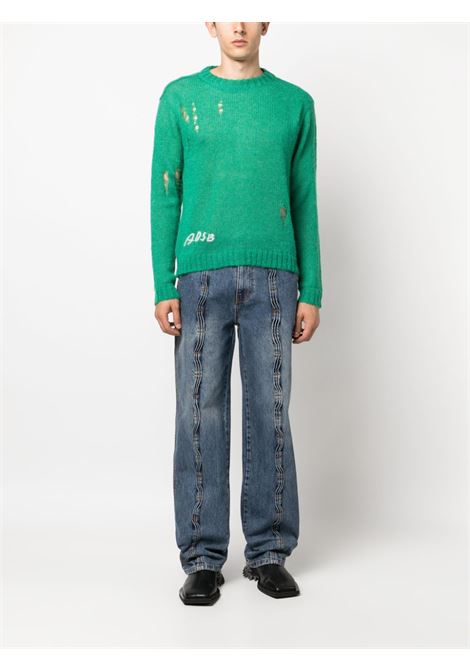 Green distressed-effect jumper - men  ANDERSSON BELL | ATB1038MGRN