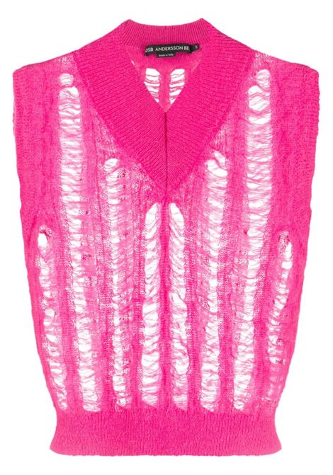 Gilet con effetto vissuto in rosa - donna ANDERSSON BELL | ATB989WPNK