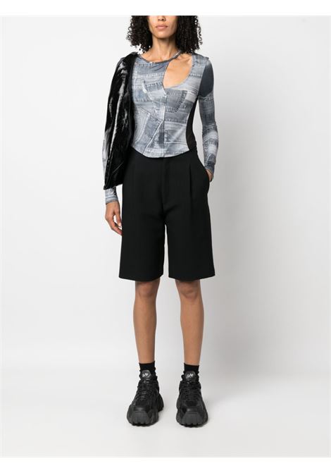 Grey patchwork-design cut-out top - women ANDERSSON BELL | ATB993WBLK
