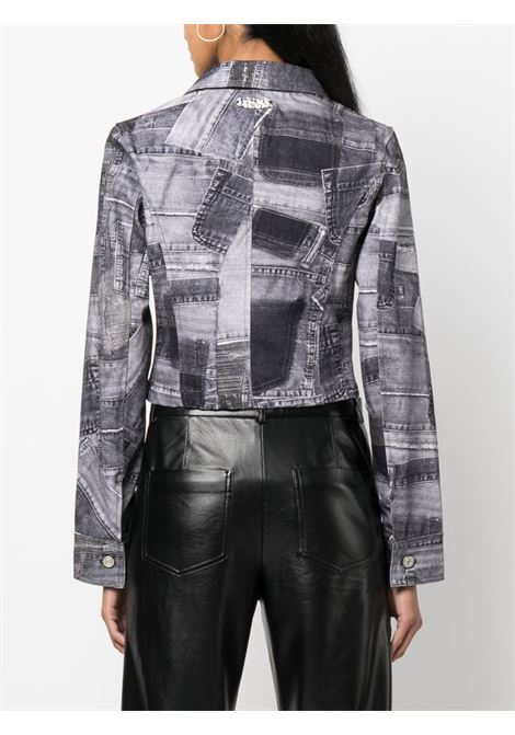 Giacca denim con design patchwork in nero e grigio - donna ANDERSSON BELL | AWA539WBLK