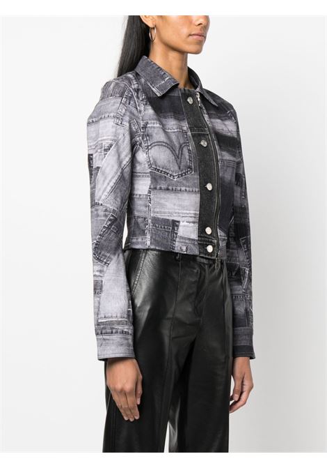 Giacca denim con design patchwork in nero e grigio - donna ANDERSSON BELL | AWA539WBLK