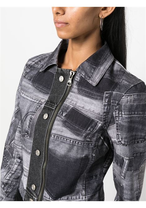 Black patchwork-print denim jacket - women  ANDERSSON BELL | AWA539WBLK