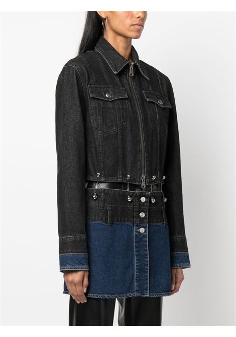 Washed black and blue cut-out denim jacket - women  ANDERSSON BELL | AWA549WWABLIN