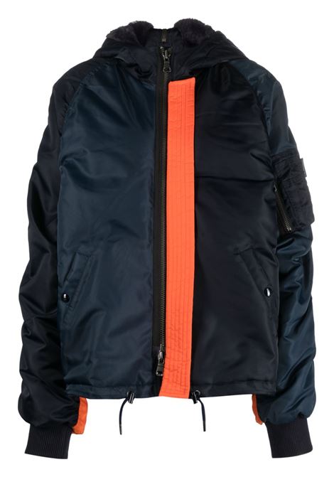 Navy blue and orange hooded padded jacket - women  ANDERSSON BELL | AWA566UNVY