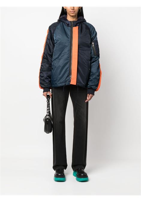 Navy blue and orange hooded padded jacket - women  ANDERSSON BELL | AWA566UNVY