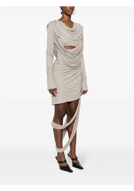 Light grey draped cut-out dress - women ANDREADAMO | ADPF23DR023151775
