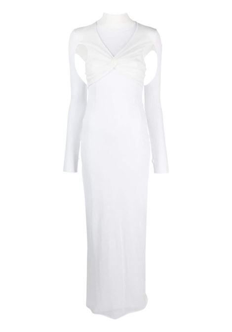 White semi-sheer cut-out maxi dress - women ANDREADAMO | ADPF23DR143370060