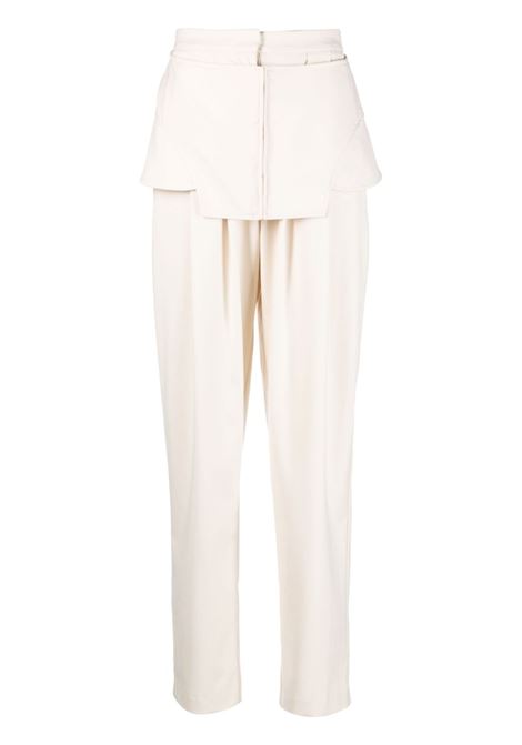 Ivory corset-detail straight-leg trousers - women ANDREADAMO | ADPF23PA203430474