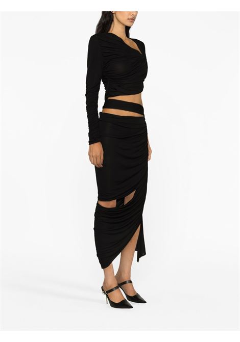 Black draped cut-out skirt - women ANDREADAMO | ADPF23SK013150473