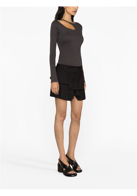 Black corset-detail pleated miniskirt - women ANDREADAMO | ADPF23SK063430473