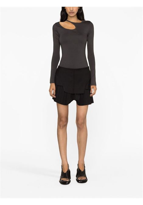 Black corset-detail pleated miniskirt - women ANDREADAMO | ADPF23SK063430473