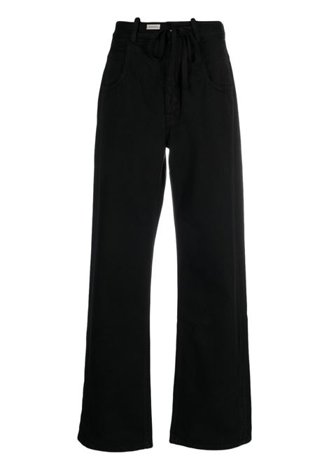 Jeans dritti con nodo in nero - donna ANN DEMEULEMEESTER | 2201WTR41D185099