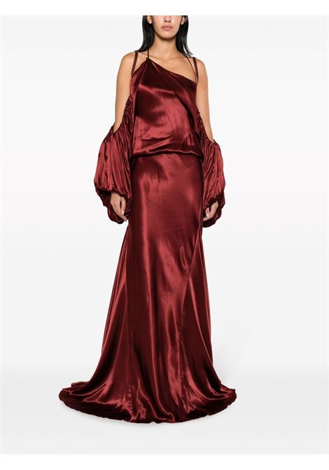 Burgundy asymmetric-design gown - women  ANN DEMEULEMEESTER | 2302WDR35FA369037