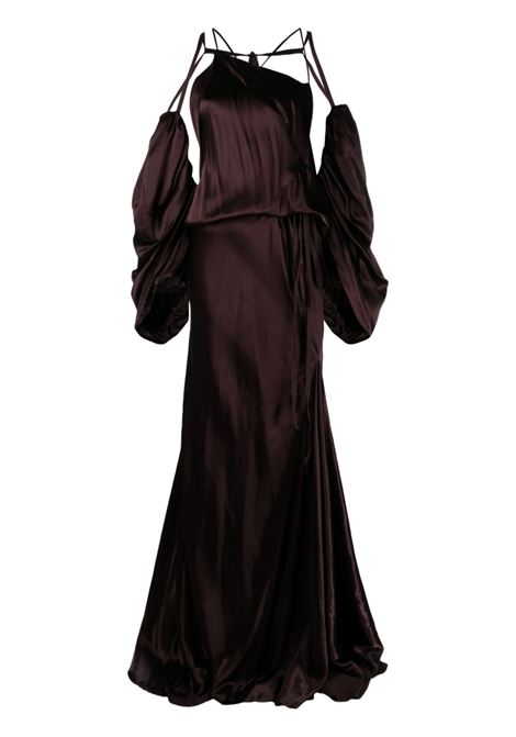 Aubergine purple asymmetric-design gown - women  ANN DEMEULEMEESTER | 2302WDR35FA369038
